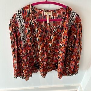Anthropologie Multicolor Geometric Blouse